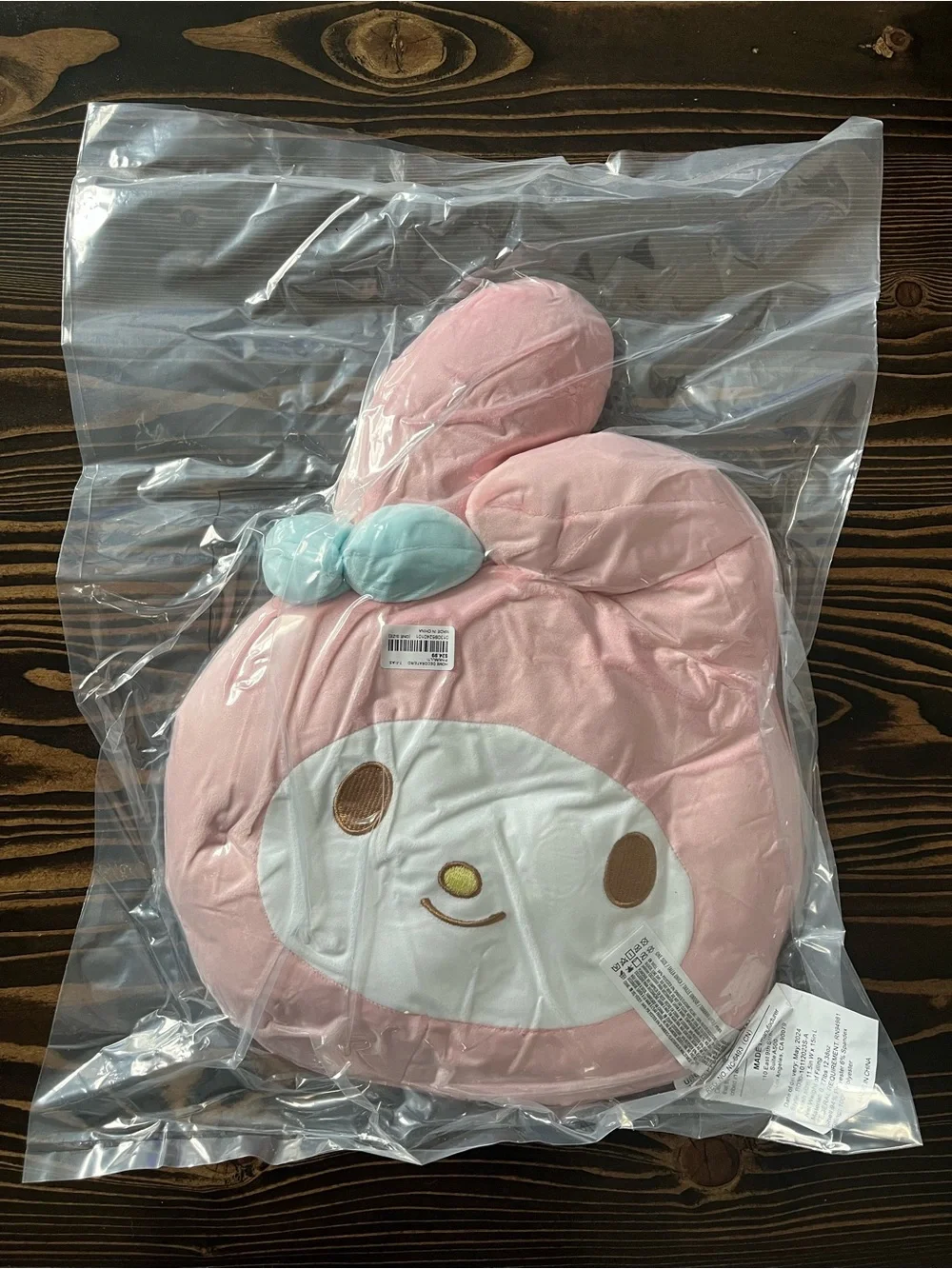 My Melody Plush Pillow with blue Bow